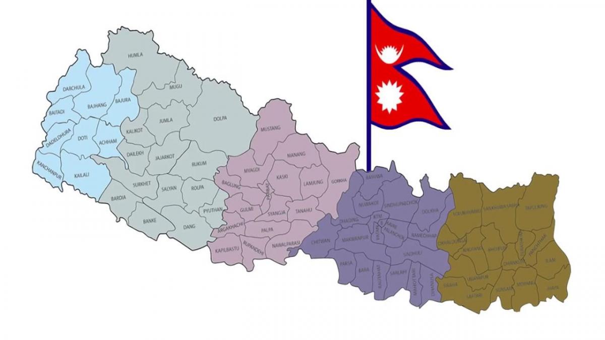 Kat jeyografik nan nepal ak drapo a