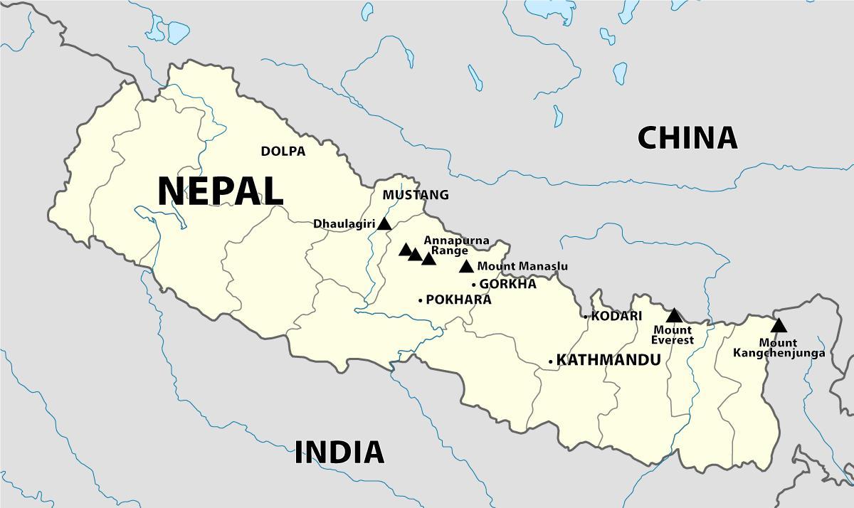 Kat jeyografik nan nepal mòn