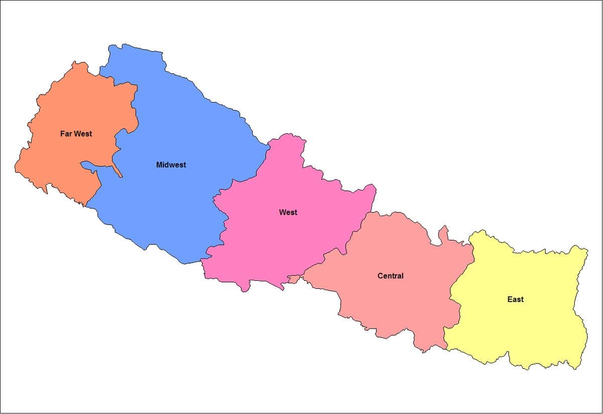 kat jeyografik nan lès la devlopman rejyon yo nan nepal