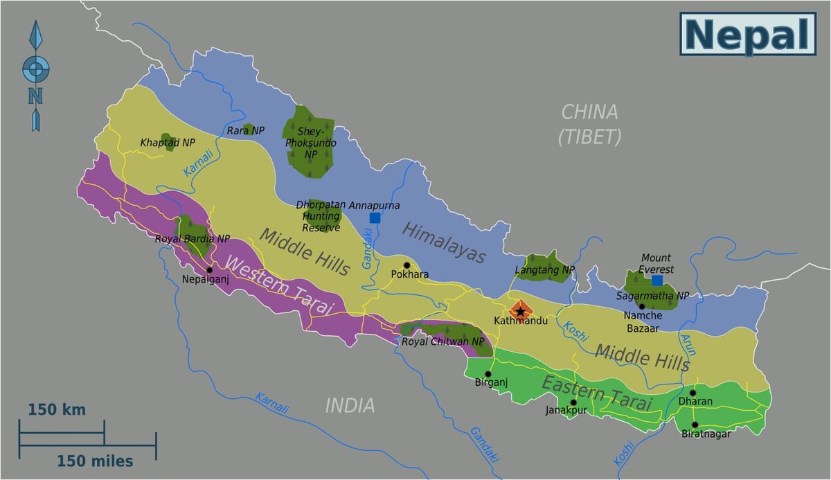 Kat jeyografik nan orijinal la nepal