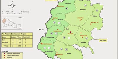 Kat jeyografik la nan lwès nepal