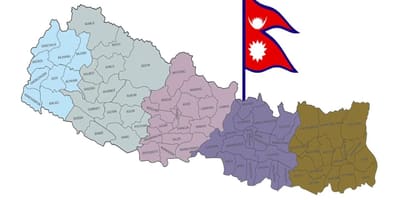 Kat jeyografik nan nepal ak drapo a