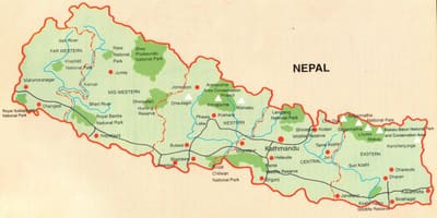 Kat jeyografik nan nepal ak touris kote