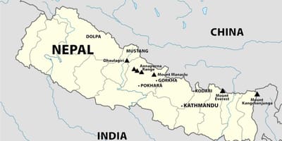 Kat jeyografik nan nepal mòn