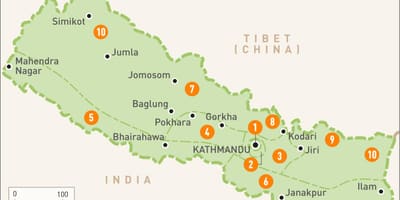 Nepal kat jeyografik ak rejyon