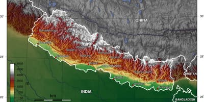 Topografik pou drese kat nan nepal